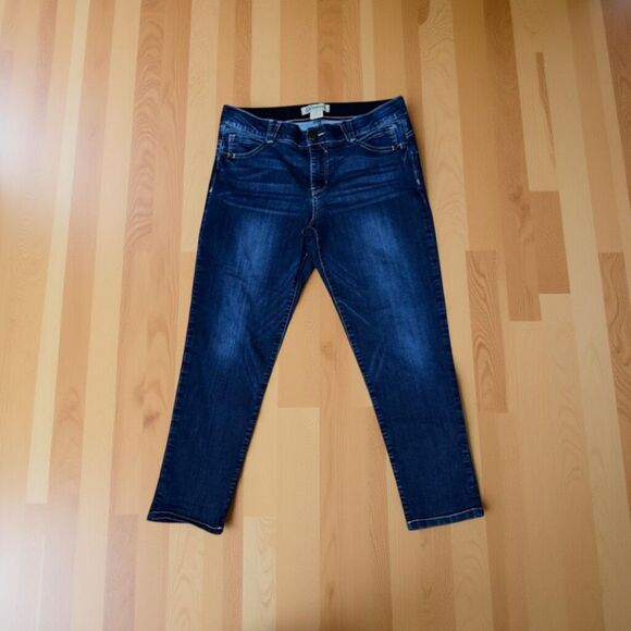 Democracy Dark Wash Ab Solution Ankle Crop Jeans Size 12  34x 26 #91 - Picture 1 of 7